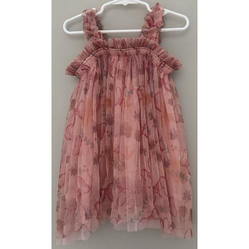 Disney Junior Minnie Mouse Pink Tulle Summer Dress Size 2T